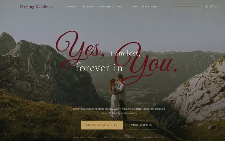 Website-Screenshot: Website · Hochzeitsfotografie