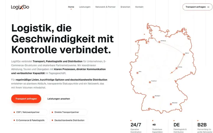 Website-Screenshot: Website · Logistik