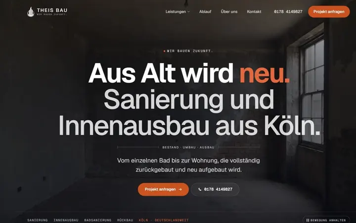Website-Screenshot: Website · Bauunternehmen